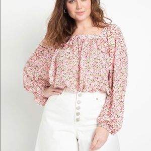 ELOQUII square neck top.